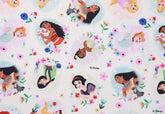 Disney Princess Cinderella Aurora Pocahontas Moana Rapunzel Fabric printed in Korea by the Half Yard
